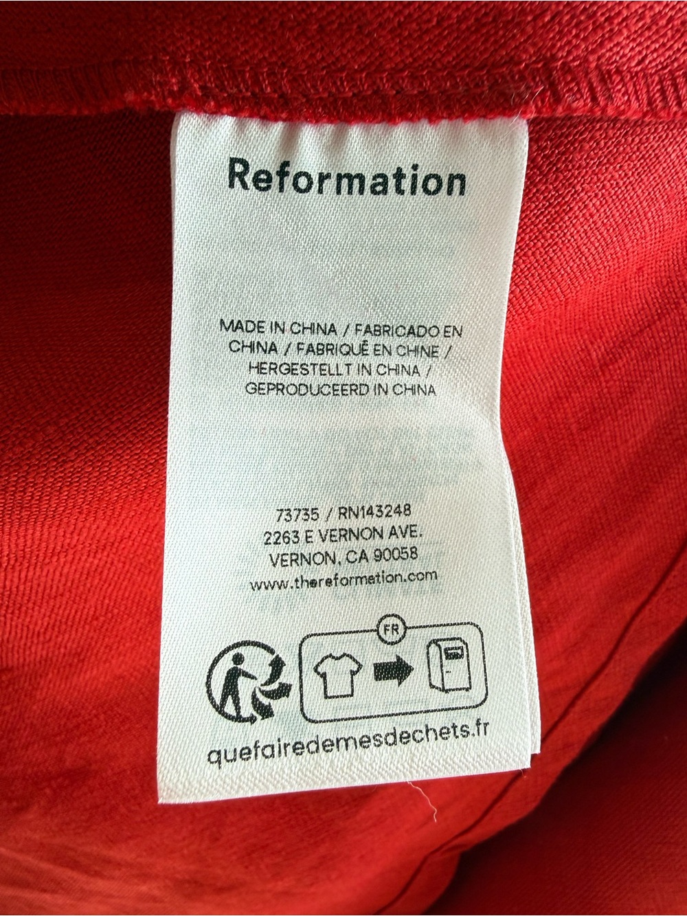 Reformation Monette Linen Dress in Cherry - Picture 13 of 14